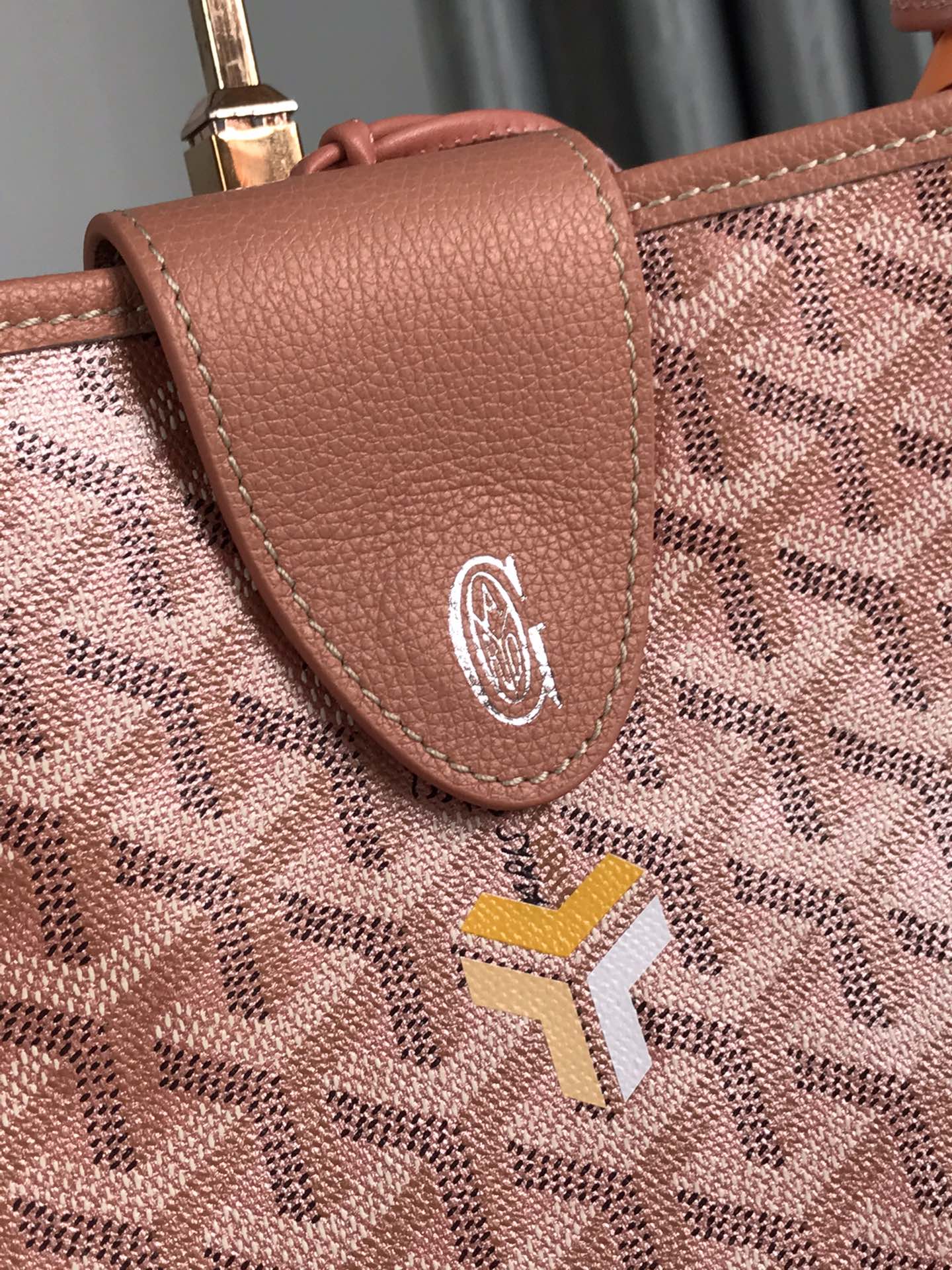 Goyard Saint Louis Gm Bag 40Cm Pink Canvas Chevroches Calfskin