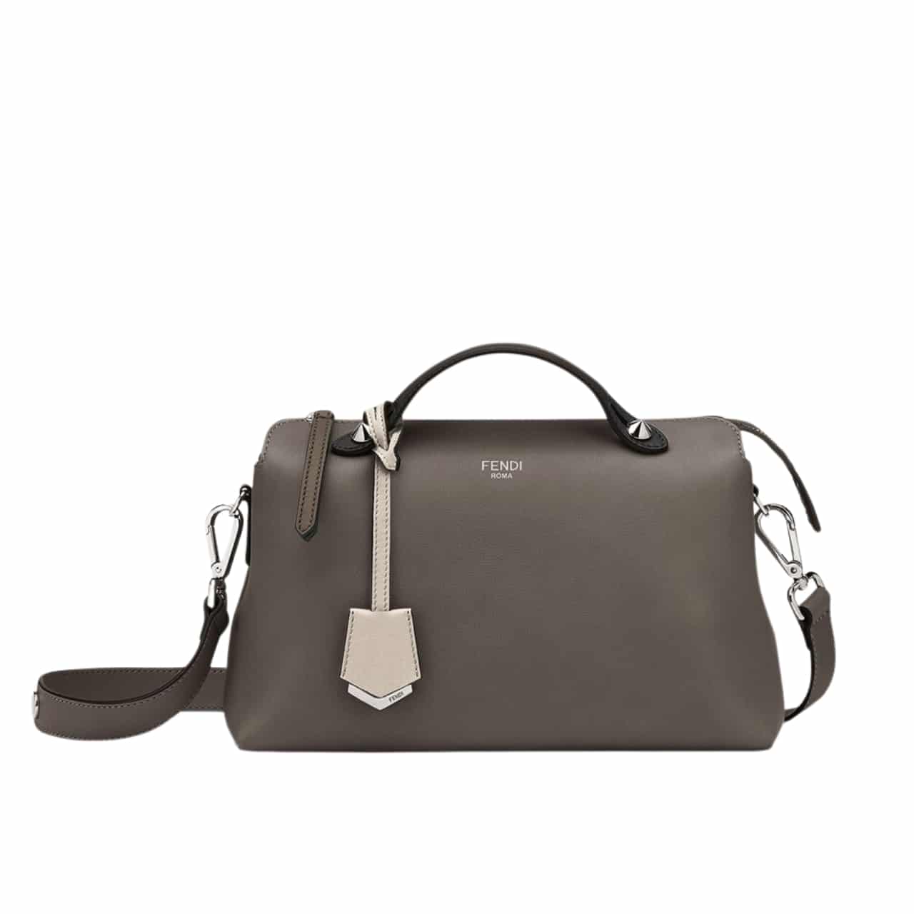 Fendi By The Way Medium Leather Boston Bag Brown 20Cm