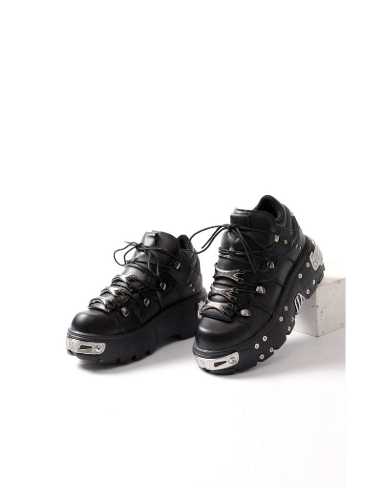Punk Metal Decor PU Clunky Sneaker