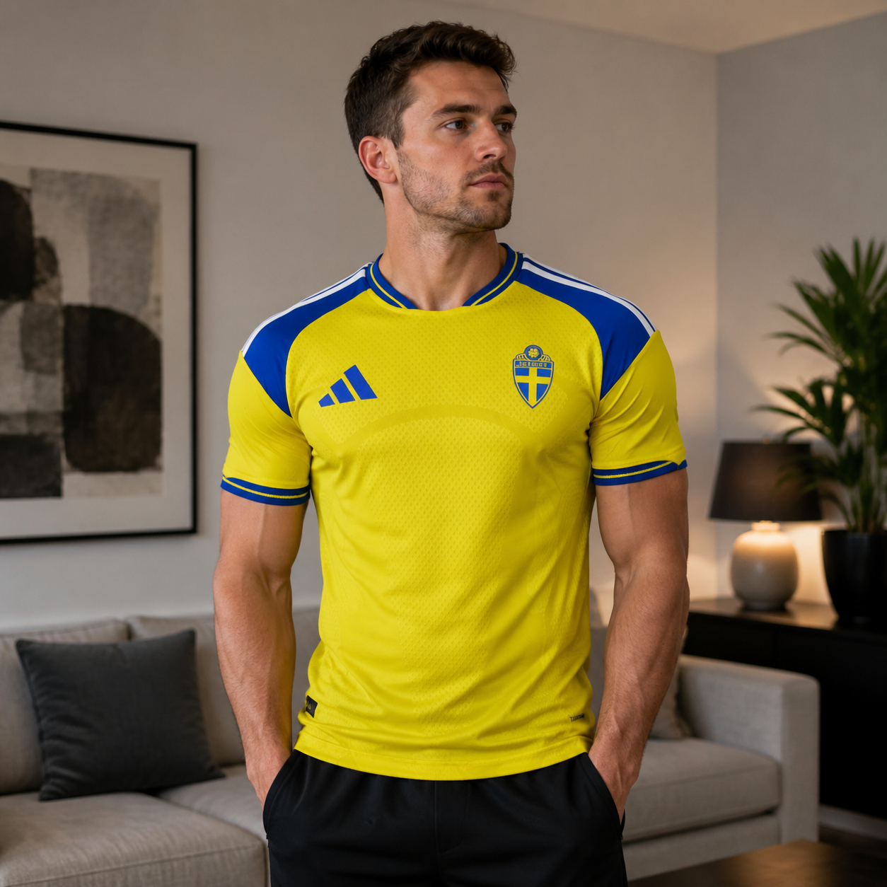 World Cup 2026 Sweden Team Home Football Jersey Player Version - JerseyFun