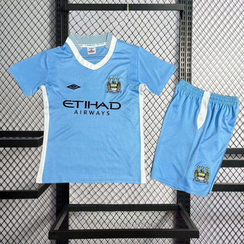 Retro KIDS 2011-12 KIDS Manchester City home Football jersey retro