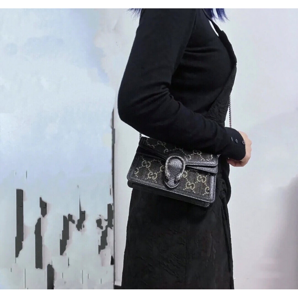 Gucci Dionysus GG Super Mini Bag in Black