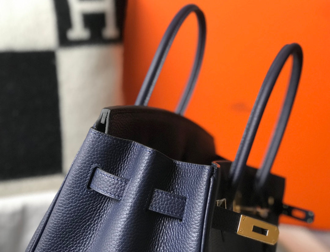 Hermes Birkin 35Cm Bag Navy Togo Gold Hardware