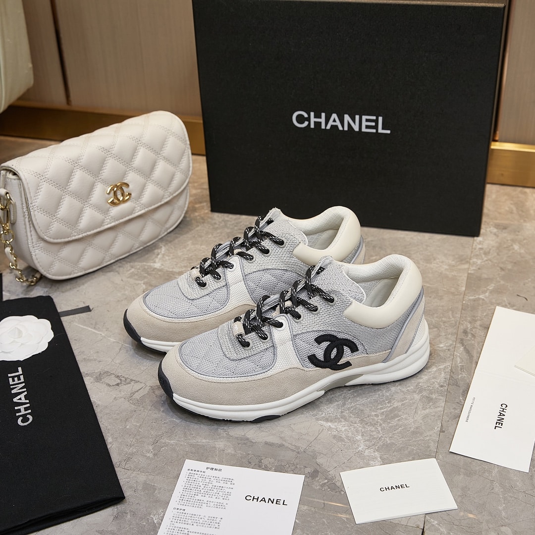 Chanel Low Top Trainer Gray White