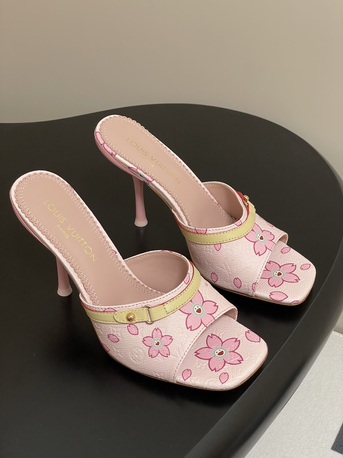 Louis Vuitton x Takashi Murakami Cherry Blossom Mule Pink Monogram Canvas
