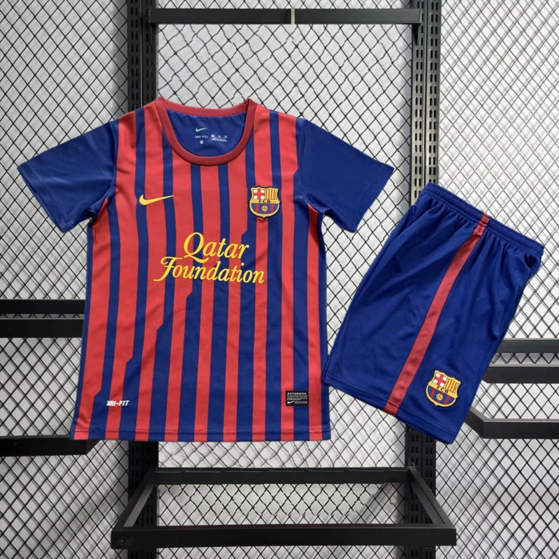 Retro KIDS 2011-12 KIDS Barcelona Home MESSI PIQUE XAVI A.INISTA PUYOL Football jersey retro DAVID VILLA