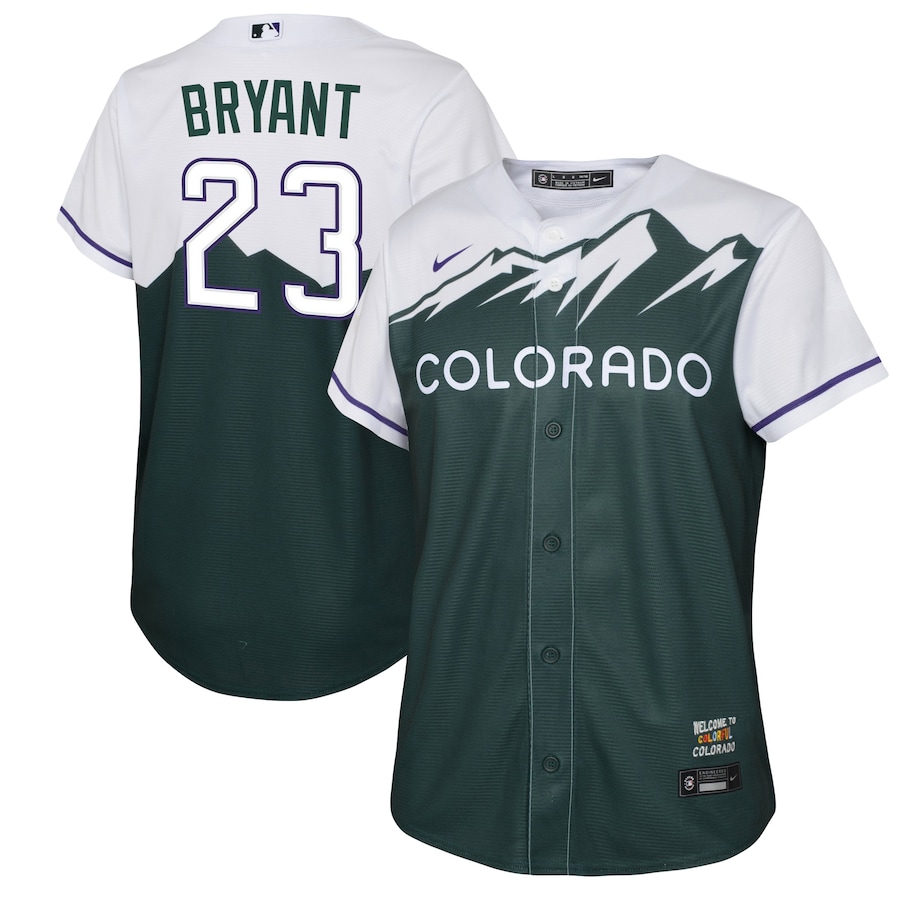 Kris Bryant Colorado Rockies Youth City Connect Player Jersey Green