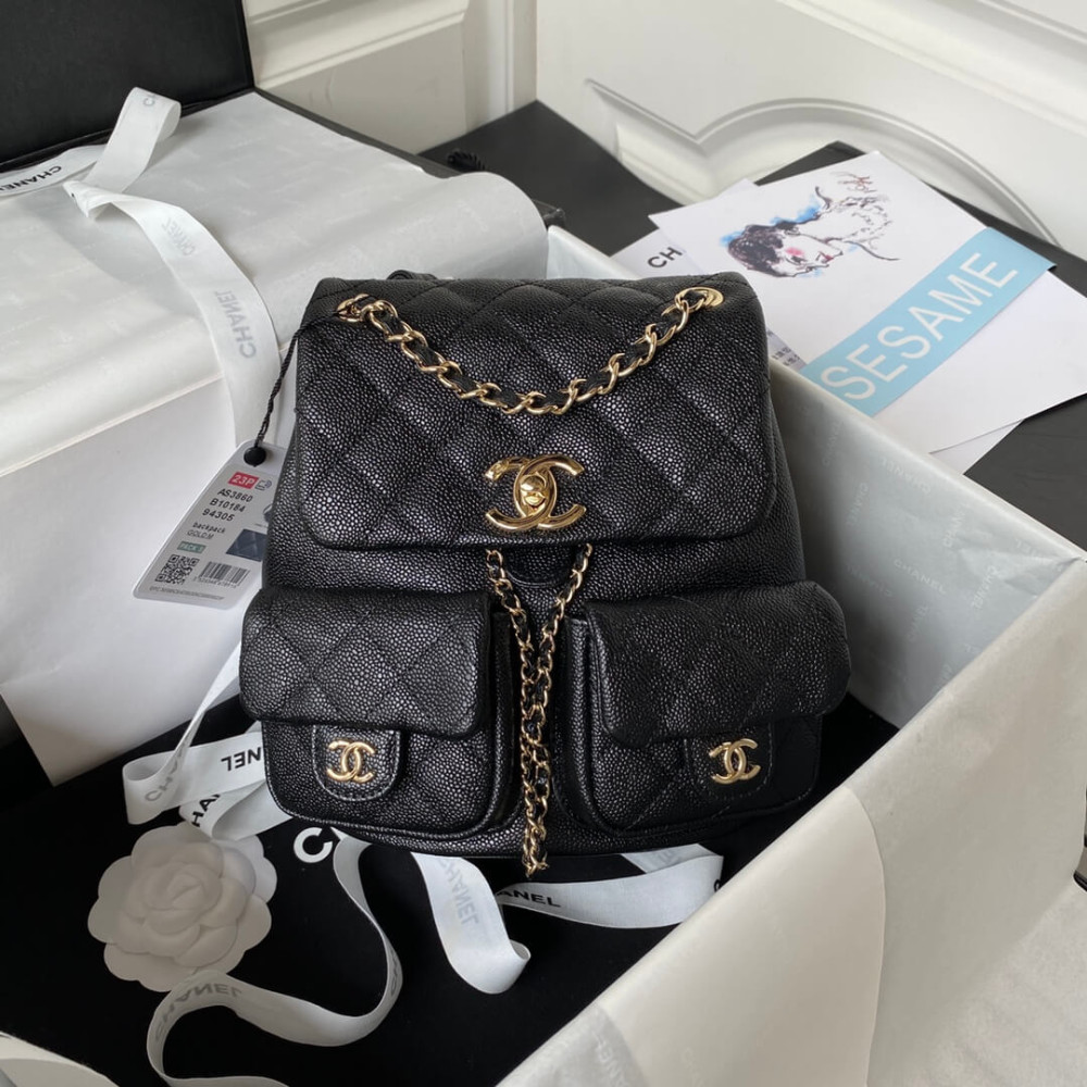 Chanel Small Duma Backpack Caviar Calfskin 19cm/7.5in