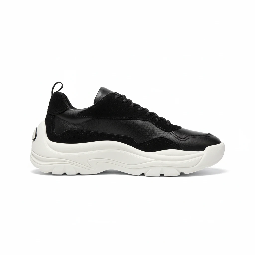 VALENTINO BLACK CHUNKY SOLE SNEAKERS
