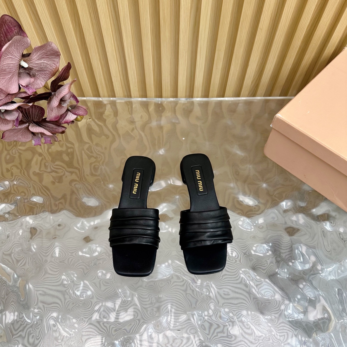 MIU MIU Bow-Embellished Slide Sandals