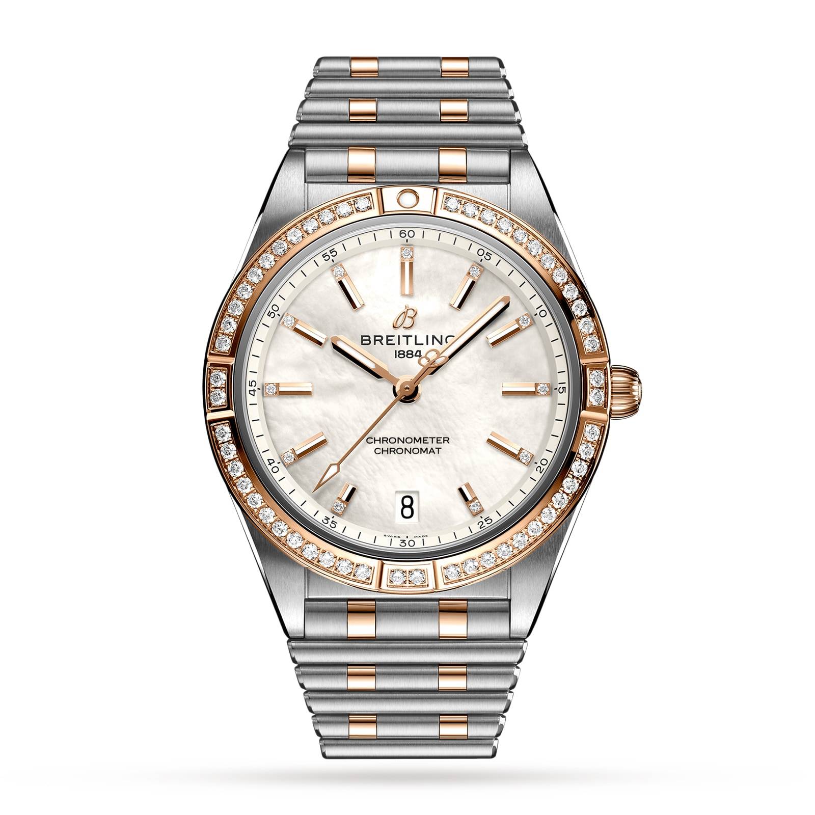 Breitling Chronomat Automatic 36 Stainless Steel & 18k Red Gold (Gem-set) - Mother of Pearl-P17532014