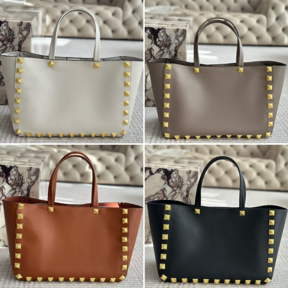 Valentino Garavani Rockstud Tote Bag White 40Cm