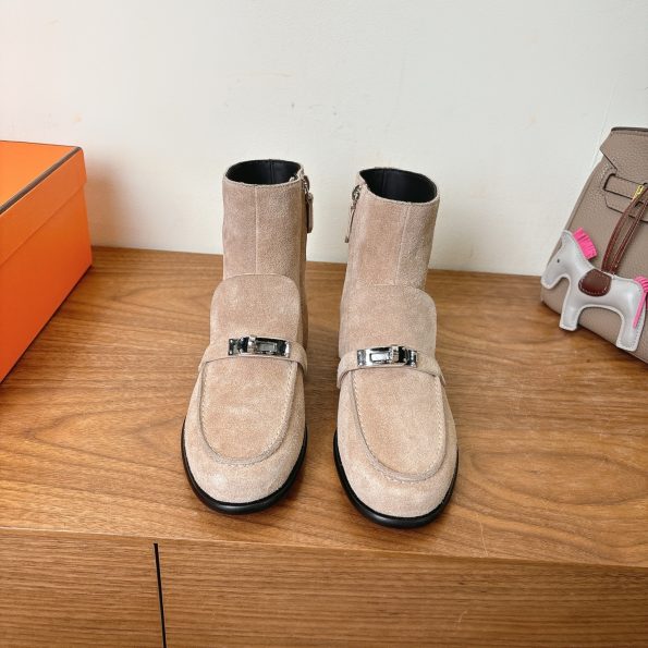 Hermes Kelsy Ankle Boot Beige Camel