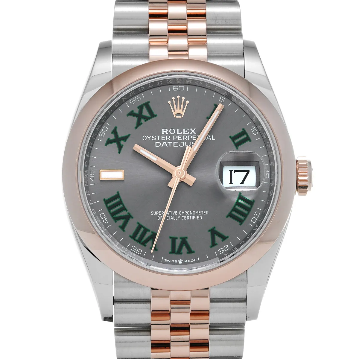 [Superclone] Rolex Datejust 36mm Slate Dial Everose Smooth Jubilee 126201