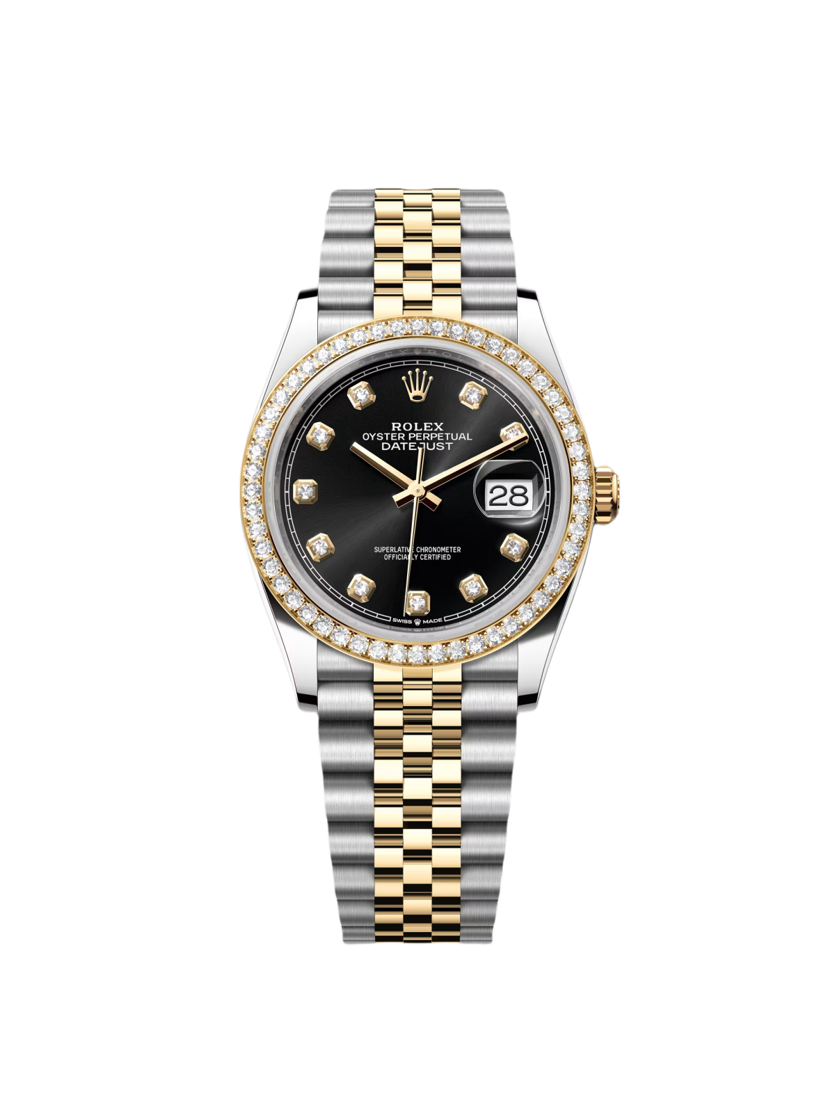 Rolex  Datejust 36mm 126283 Bright Black Dial Oyster Bracelet Watch