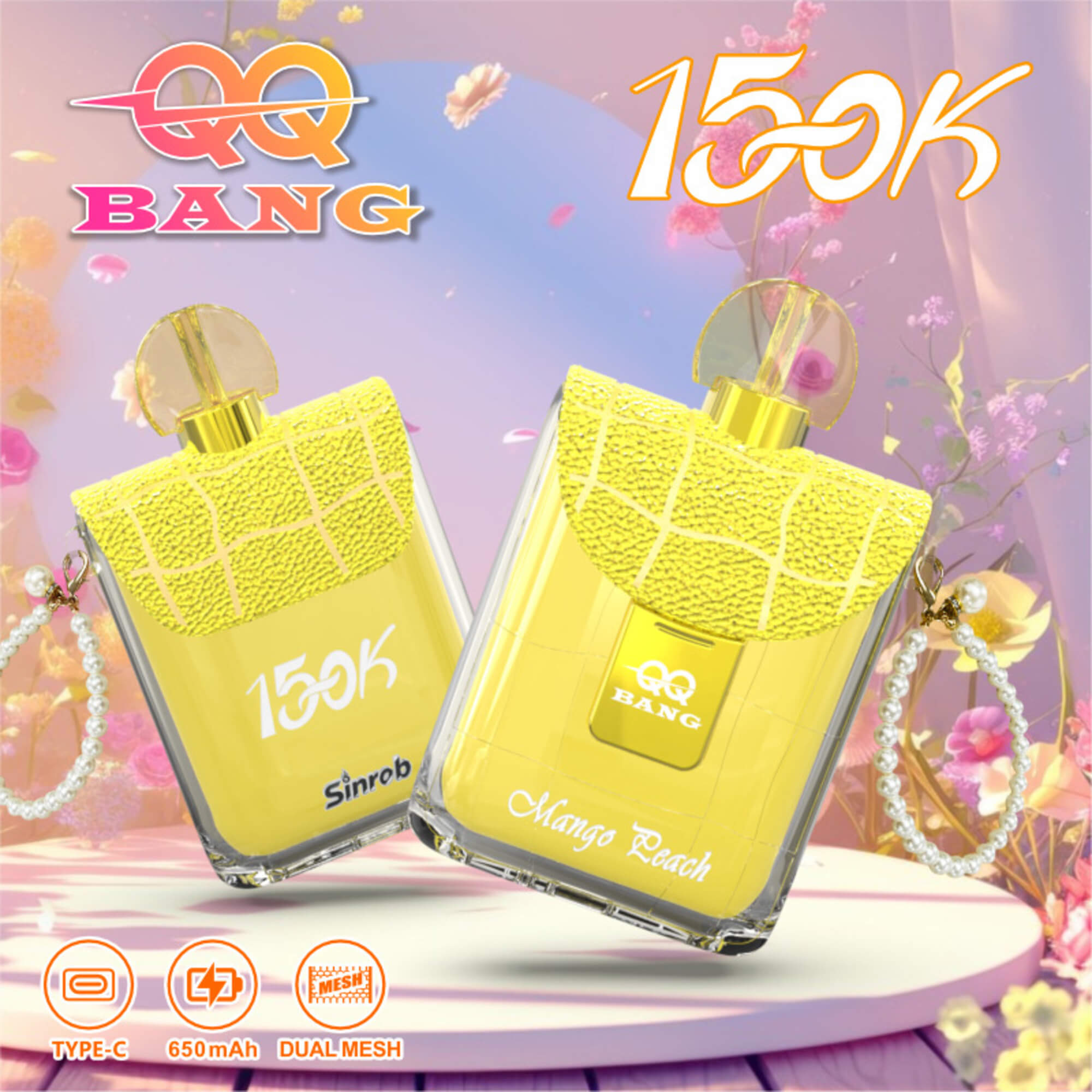 QQ BANG 150K Puffs Prefilled Hookah Vape |  Rechargeable