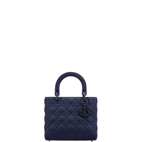 DIOR MEDIUM ULTRAMATTE LADY BAG INDIGO BLUE 20CM