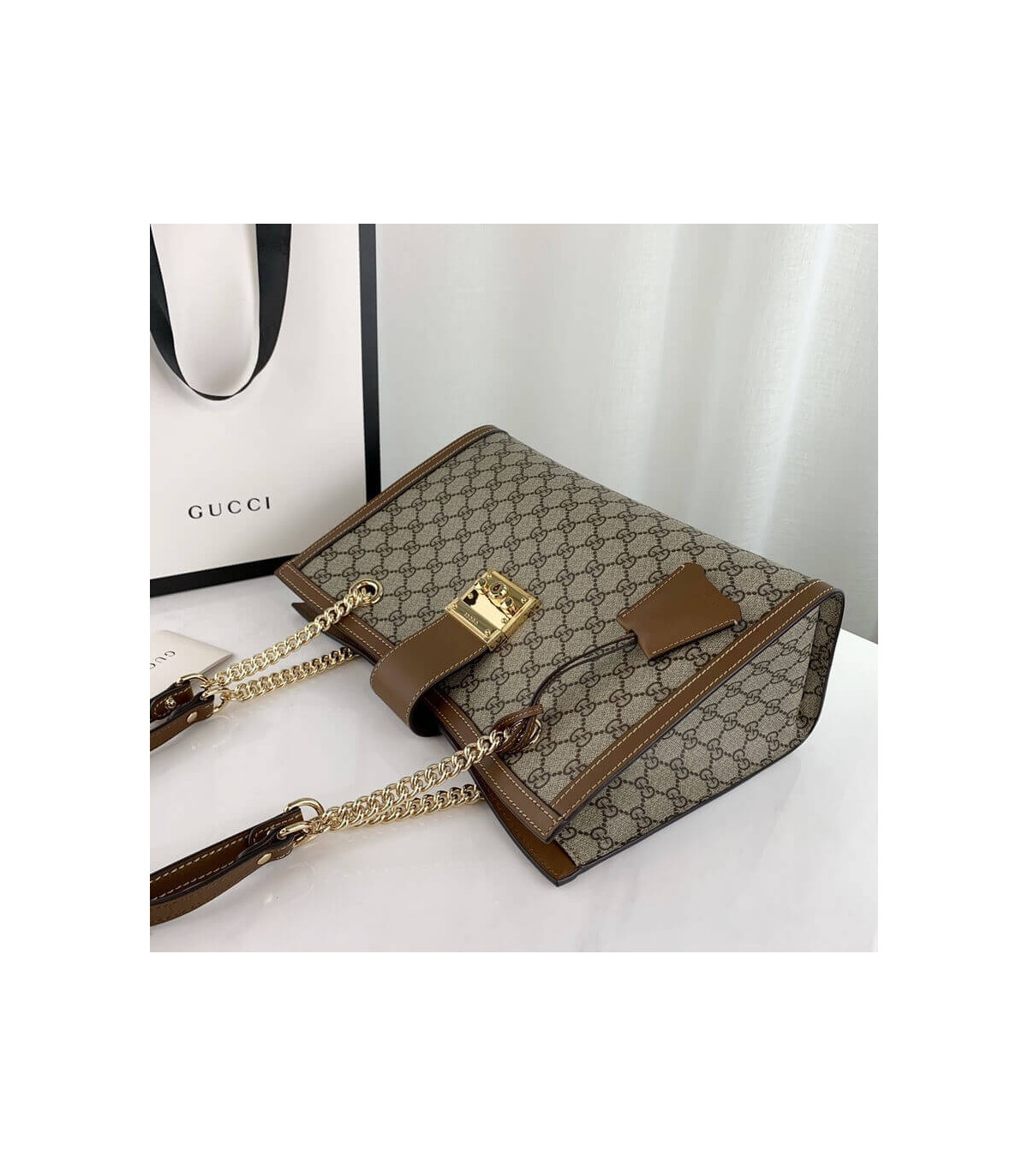 Gucci Padlock Medium GG Shoulder Bag Brown