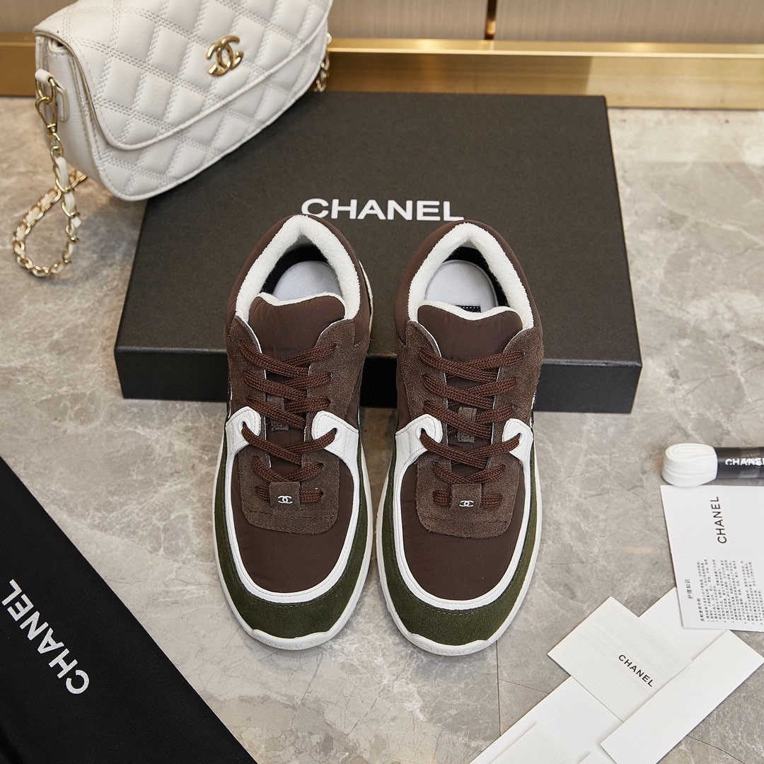 Chanel Cc Suede Brown Green