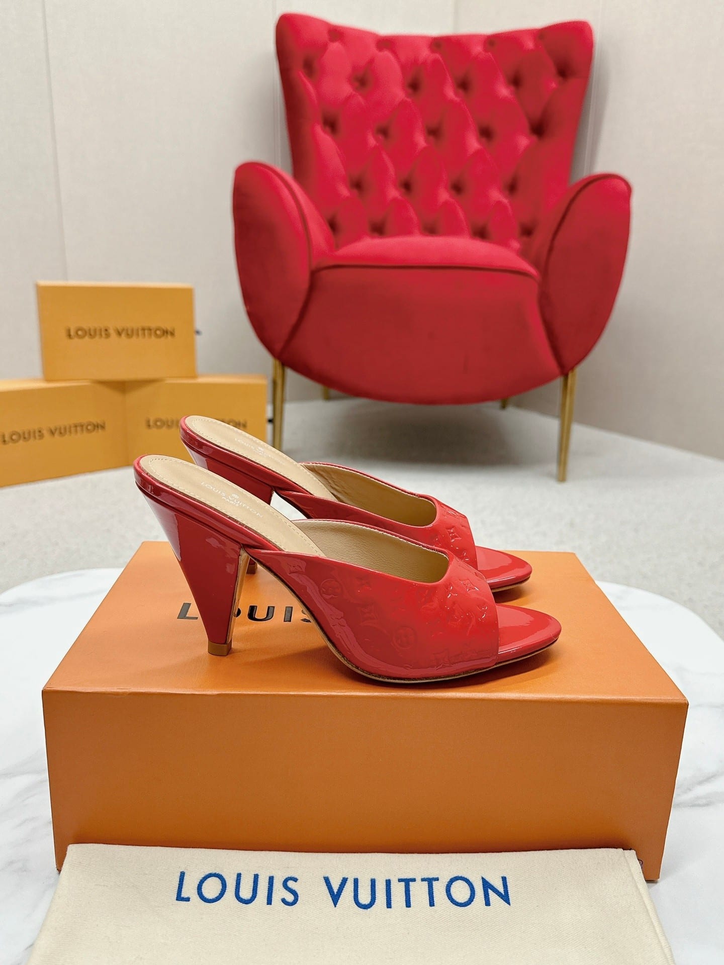 Louis Vuitton Super Mule Sandals Red 1acj4m