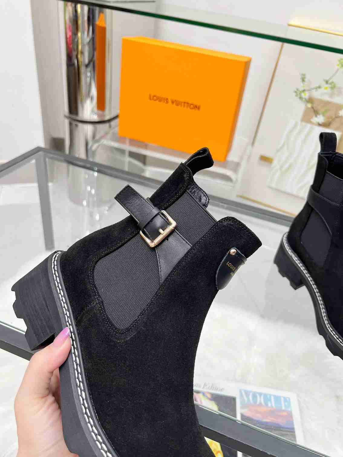 Louis Vuitton Lv Beaubourg Ankle Boot Suede In Black 1Ackcj