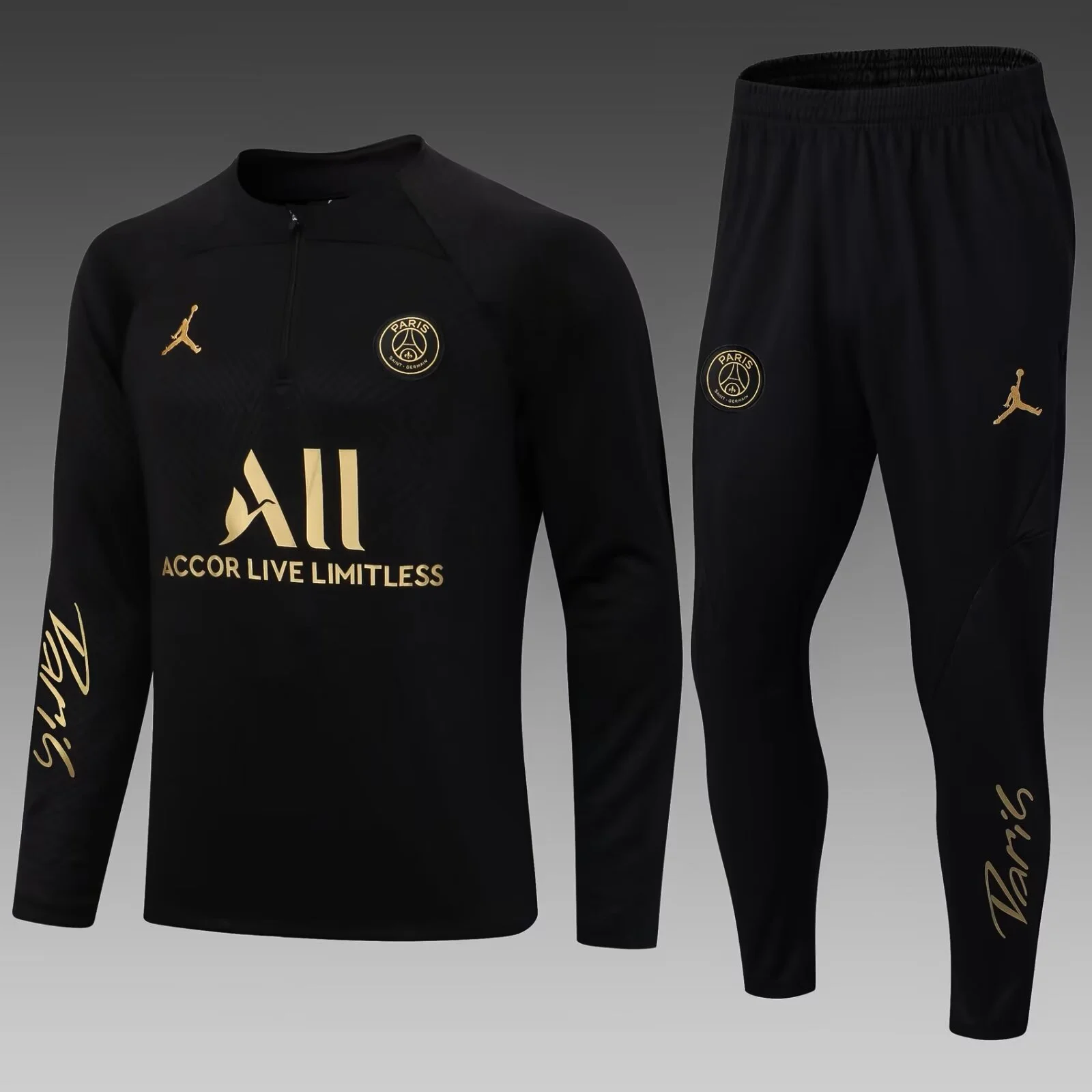 2022/2023 Paris Saint-Germain half-pull training suit black package
