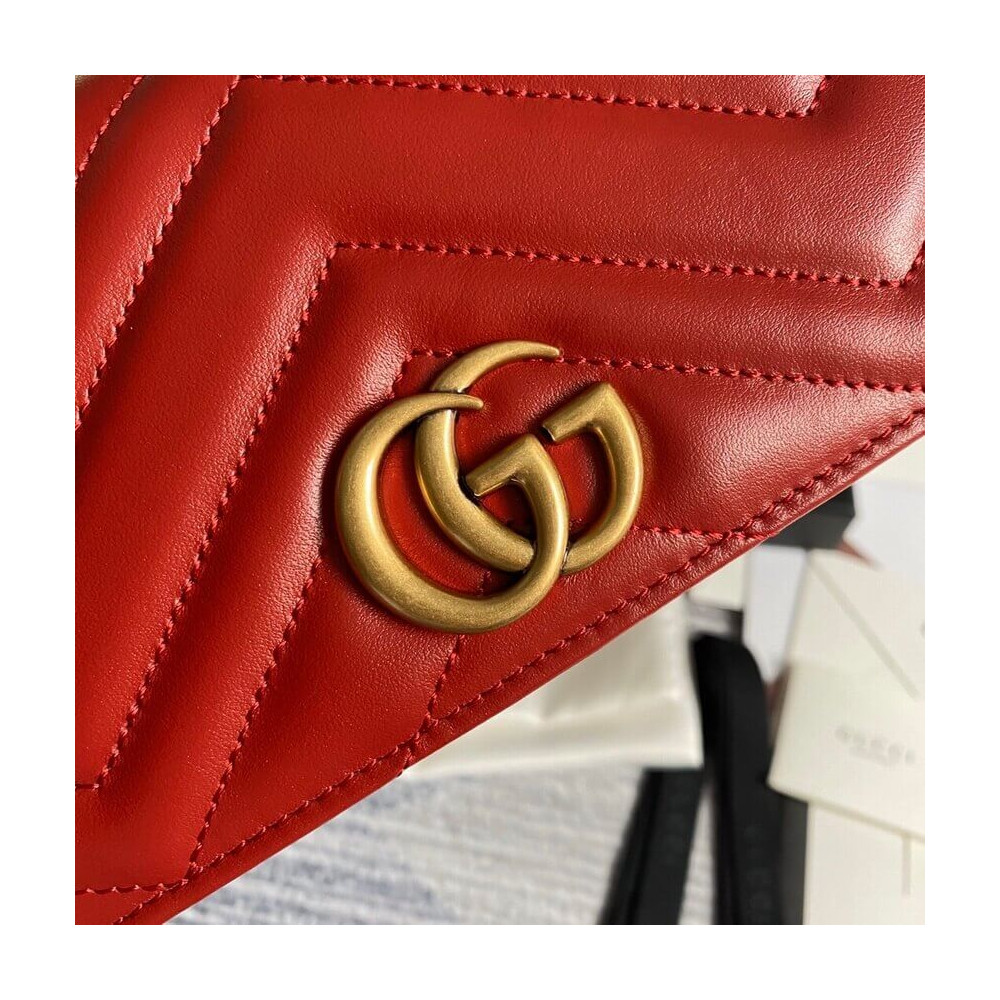 Gucci GG Marmont Mini Bag In Red Leather