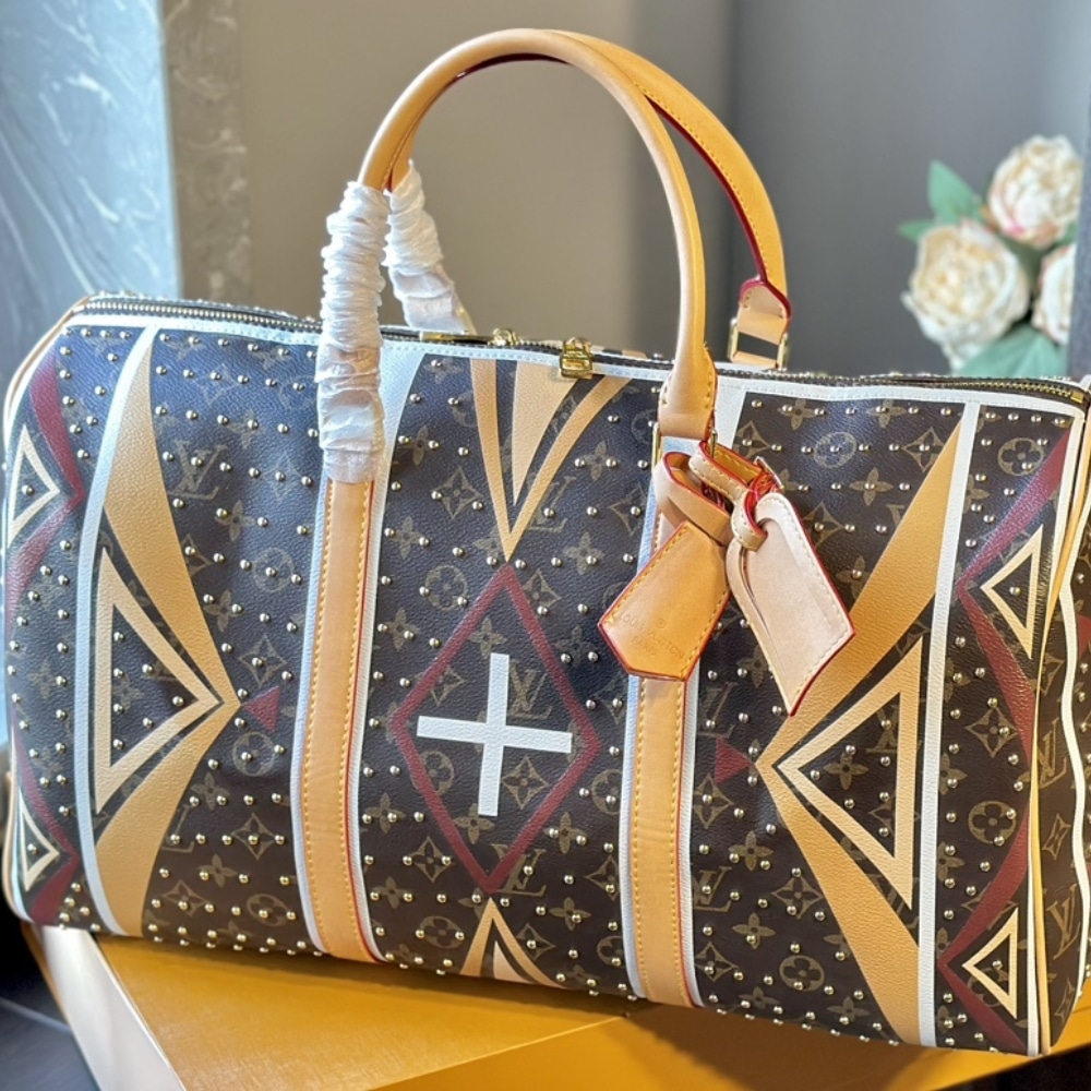 Louis Vuitton Keepall Bandoulière Monogram Canvas Brown And Yellow 45cm