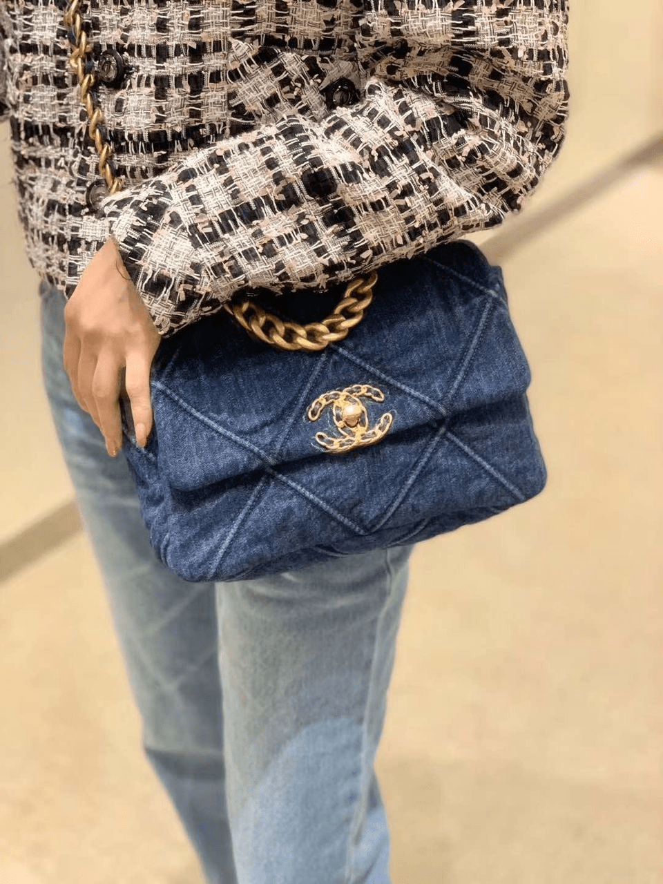 Chanel 19 Flap Denim Bag Blue 26cm/10.2in