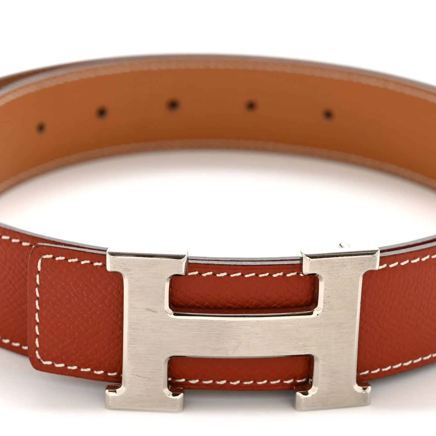 Epsom Tadelakt 32mm H Belt  85 Brique Gold
