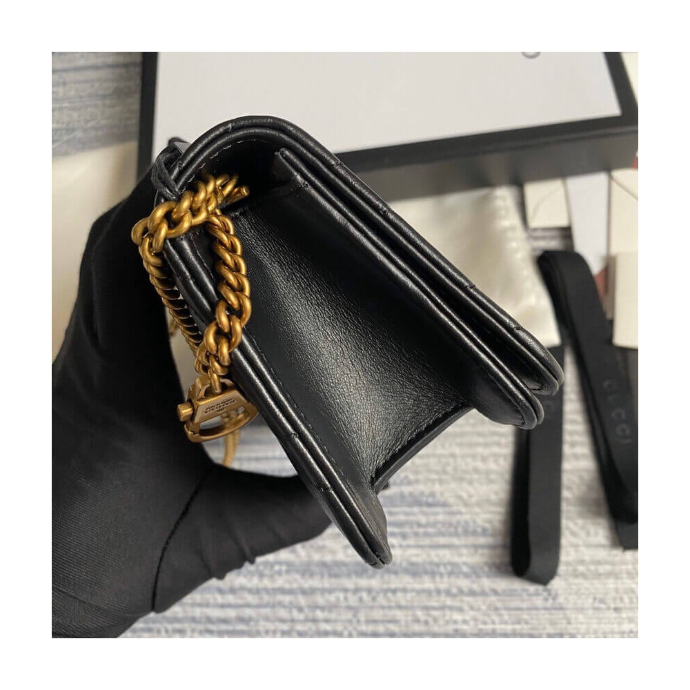 Gucci GG Marmont Mini Bag In Black Leather