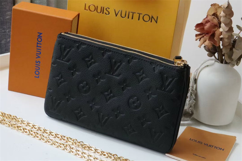 Louis Vuitton Double Zip Pochette 20Cm Black