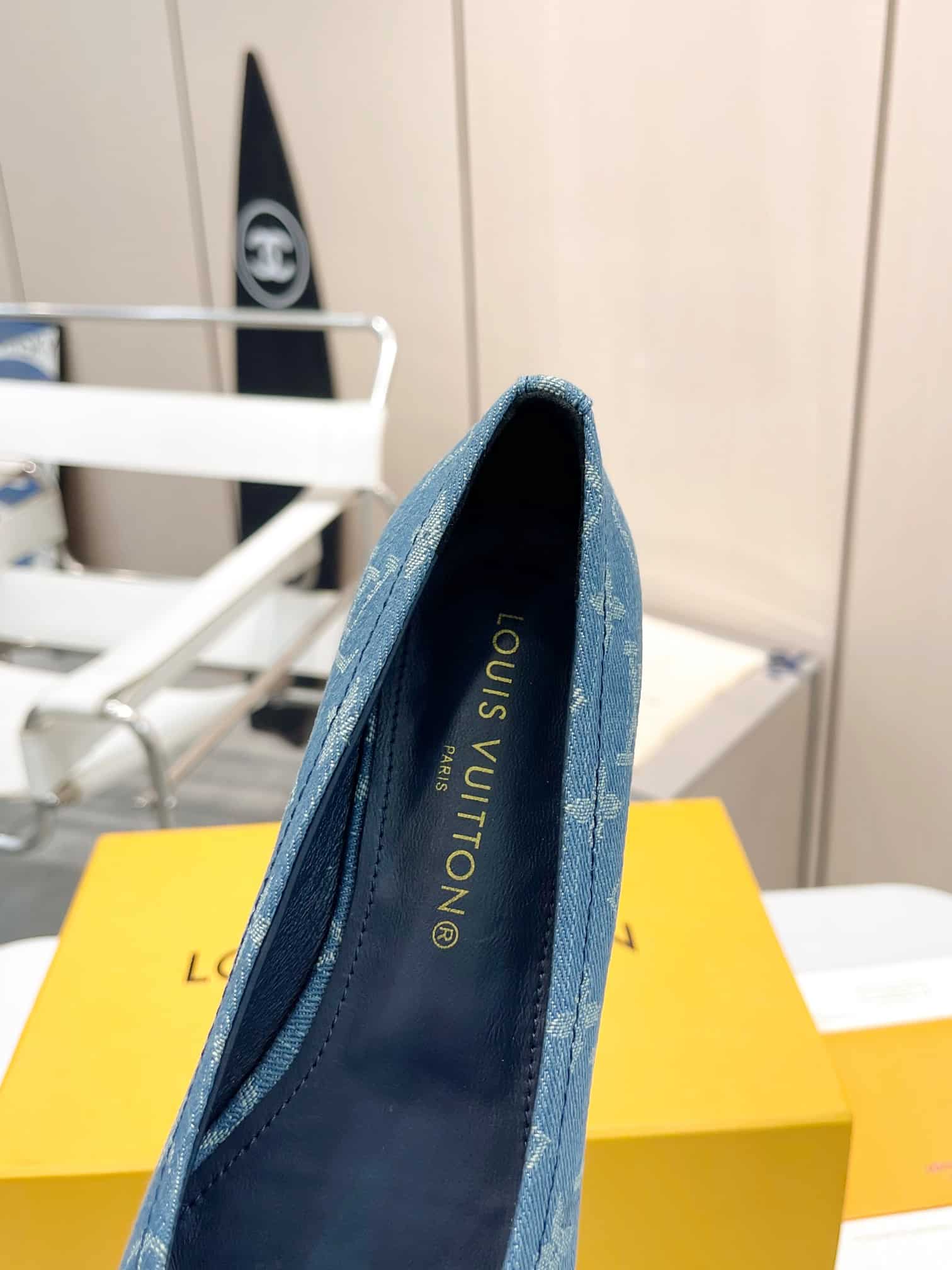 Louis Vuitton Nina Doll Shoes Denim Blue 1Ack91