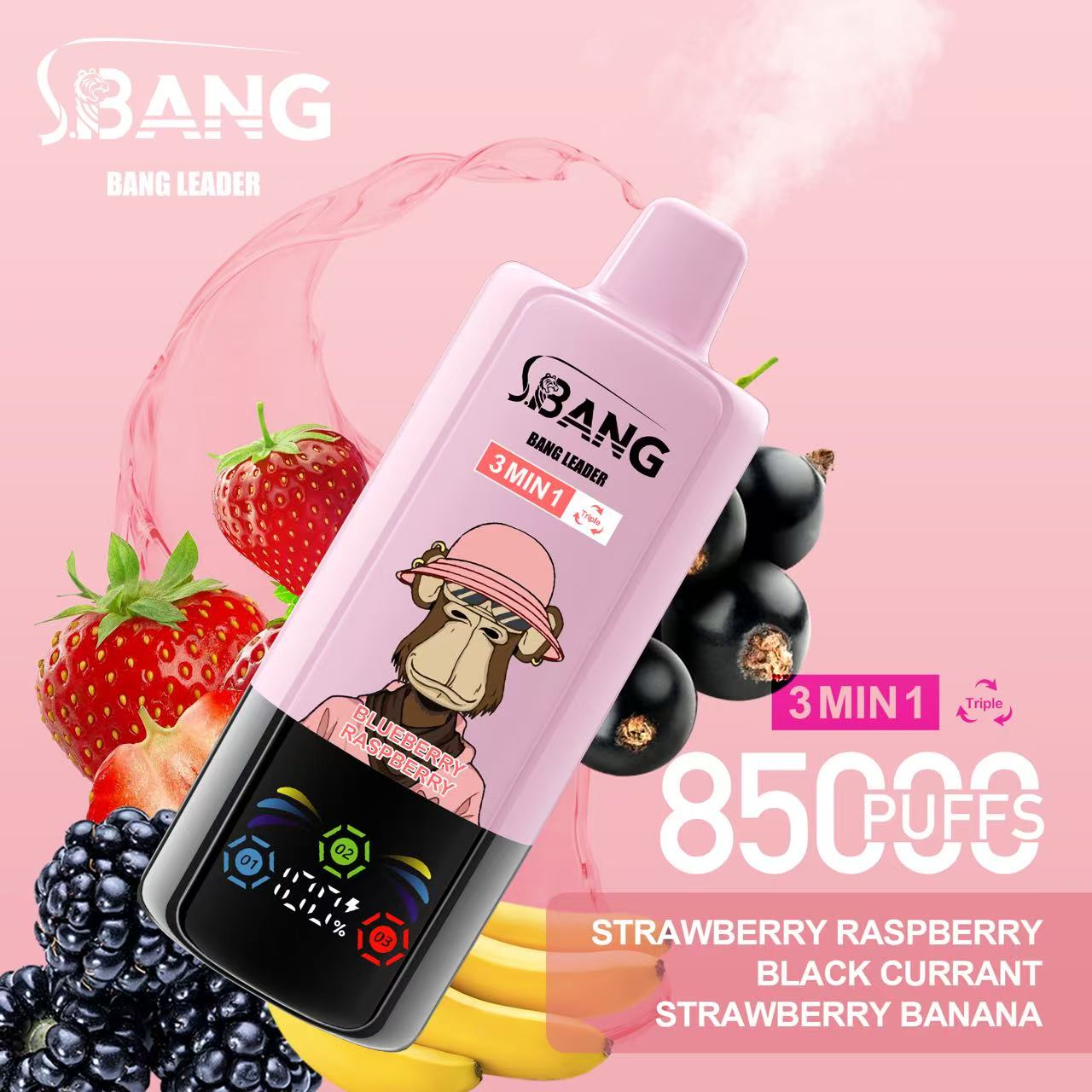 Bang Leader 85K Puffs 3-in-1 Prefilled Vape | 3 Adjustable Flavors, Rechargeable