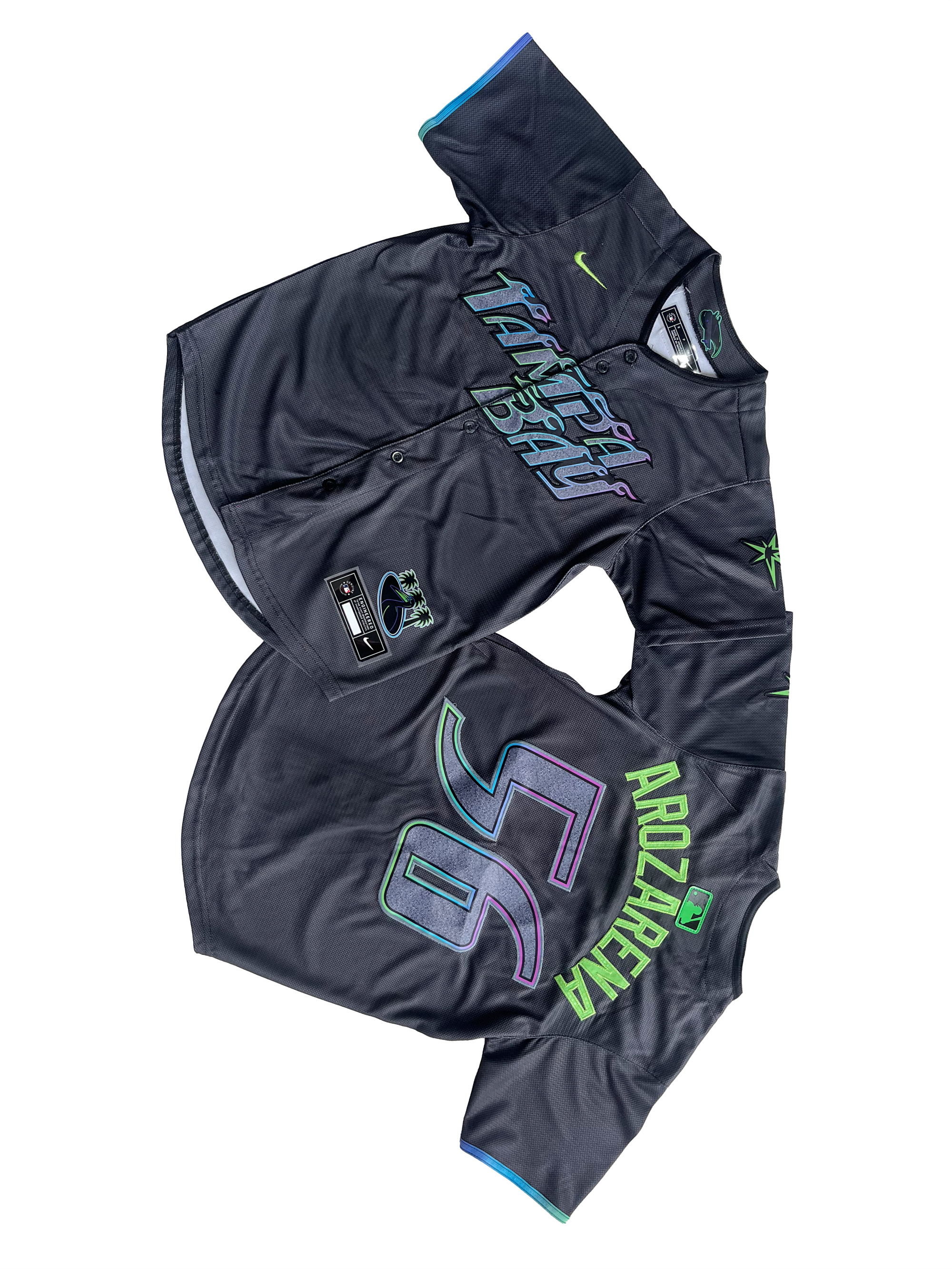 KID Youth Tampa Bay Rays Randy Arozarena Charcoal 2024 City Connect Limited Player Jersey