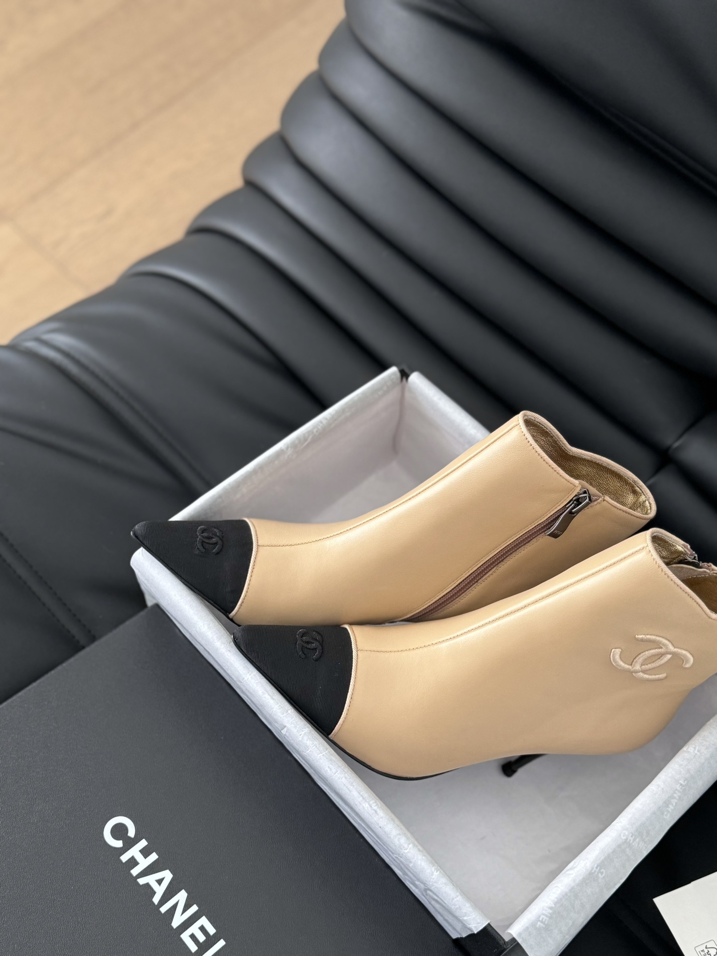 Chanel Pointed toe short boots