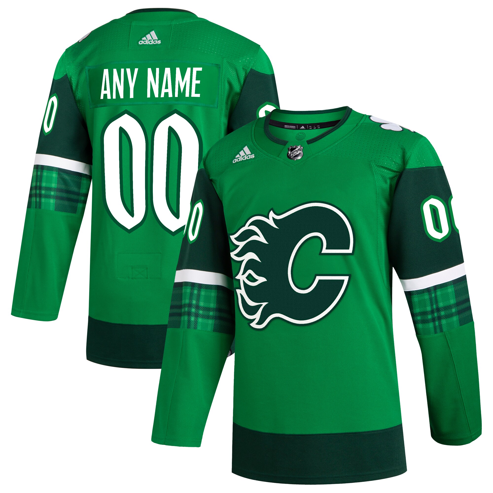 Calgary Flames adidas St. Patrick’s Day Authentic Custom Jersey – Kelly Green