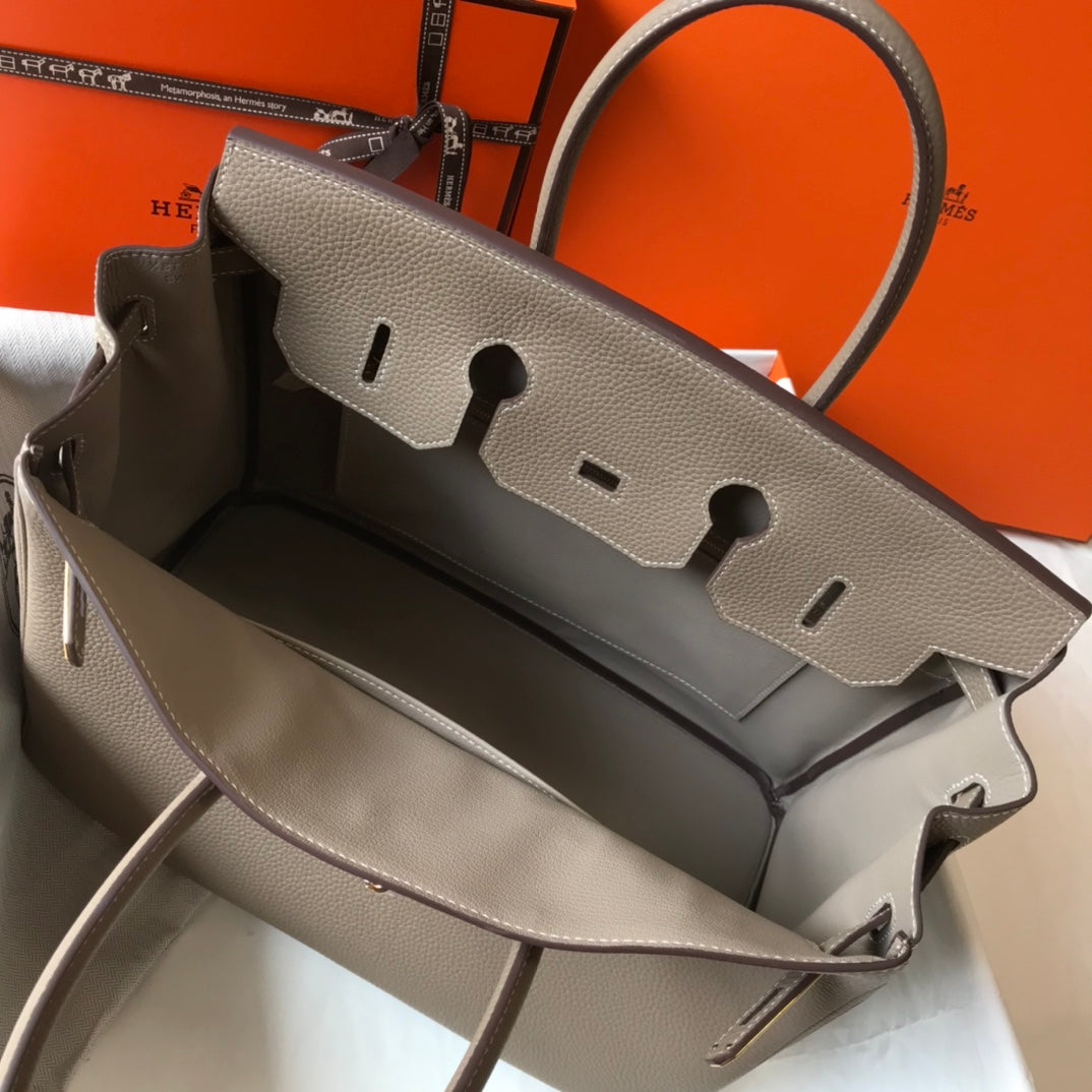 Hermes Birkin 35Cm Bag Khaki Togo Gold Hardware