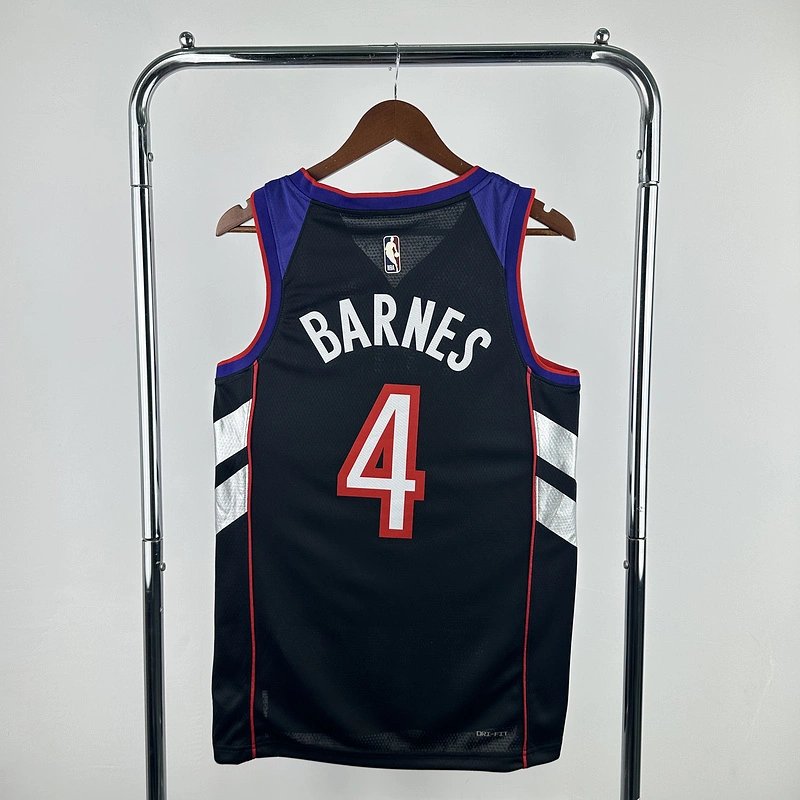 2024 NBA Toronto Raptors 4 BARNES Basketball Jersey