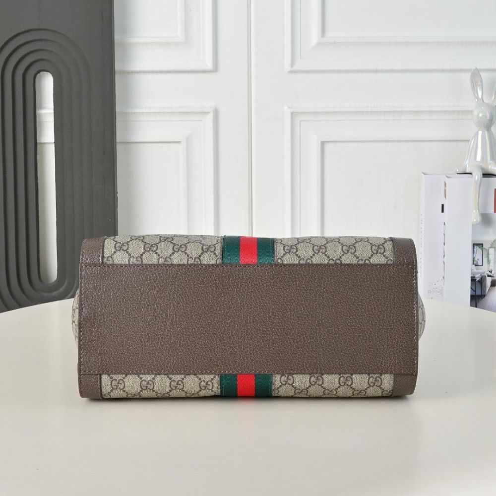 Gucci Ophidia Medium Tote Bag Beige Ebony 33Cm 524537 K05NB 8745