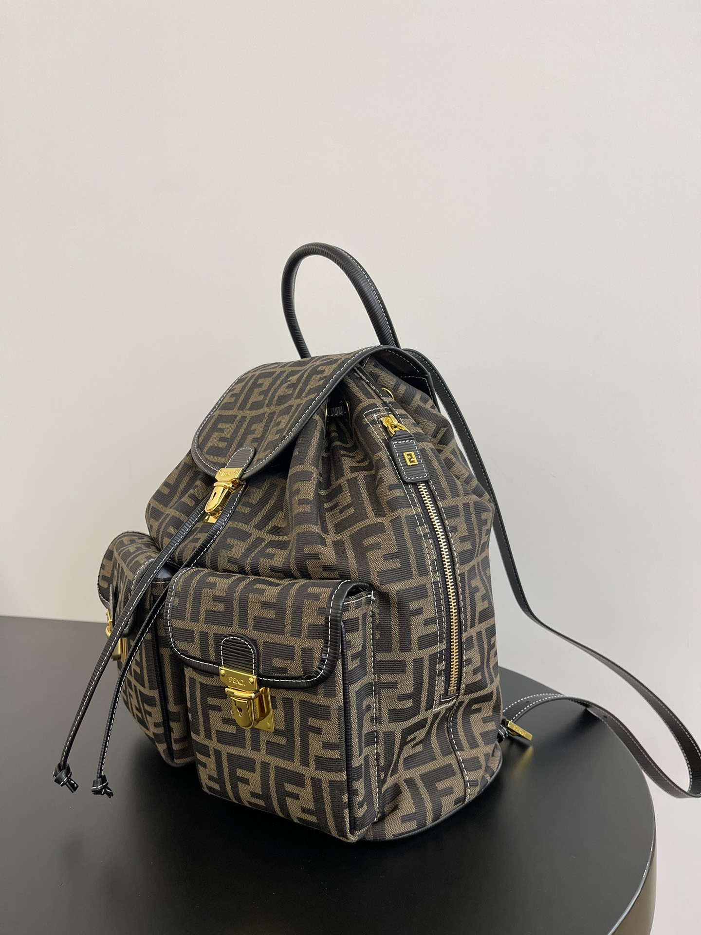 Fendi Zucca Brown Canvas Backpack 38cm