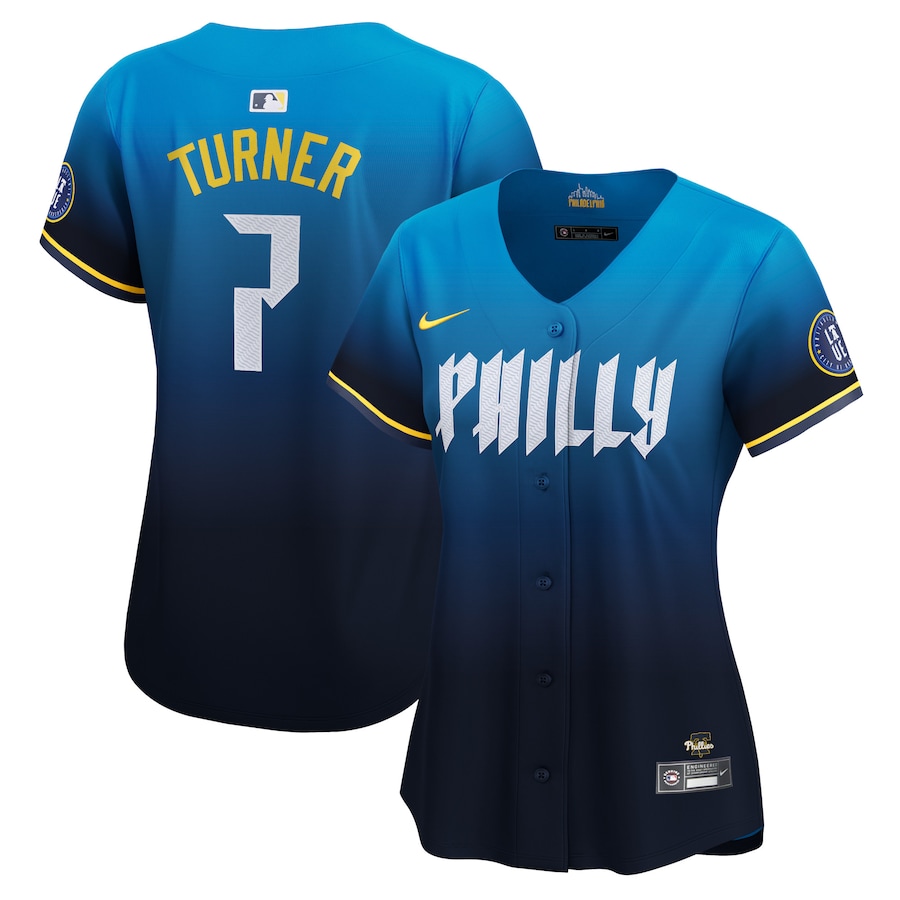 Trea Turner Philadelphia Phillies Women's 2024 City Connect Limited Player Jersey Blue