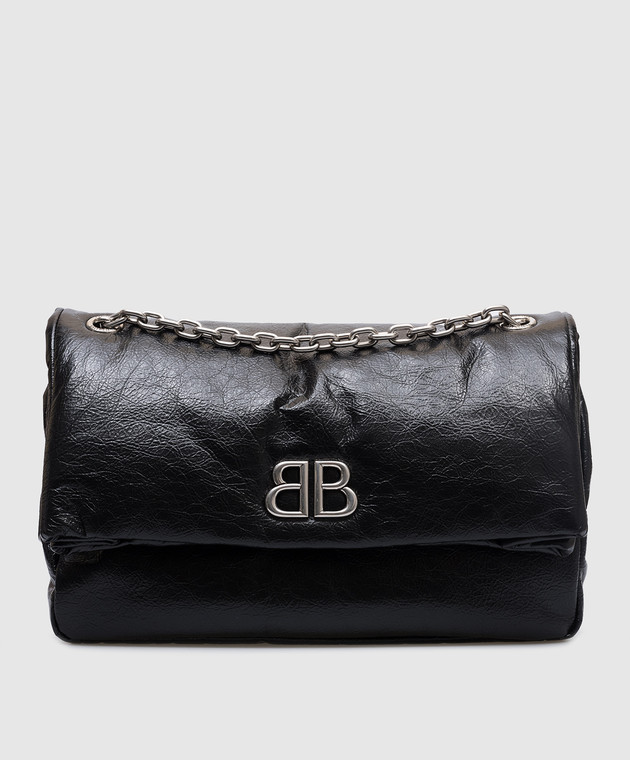 Balenciaga Le Monaco Waxed Leather Chain Bag