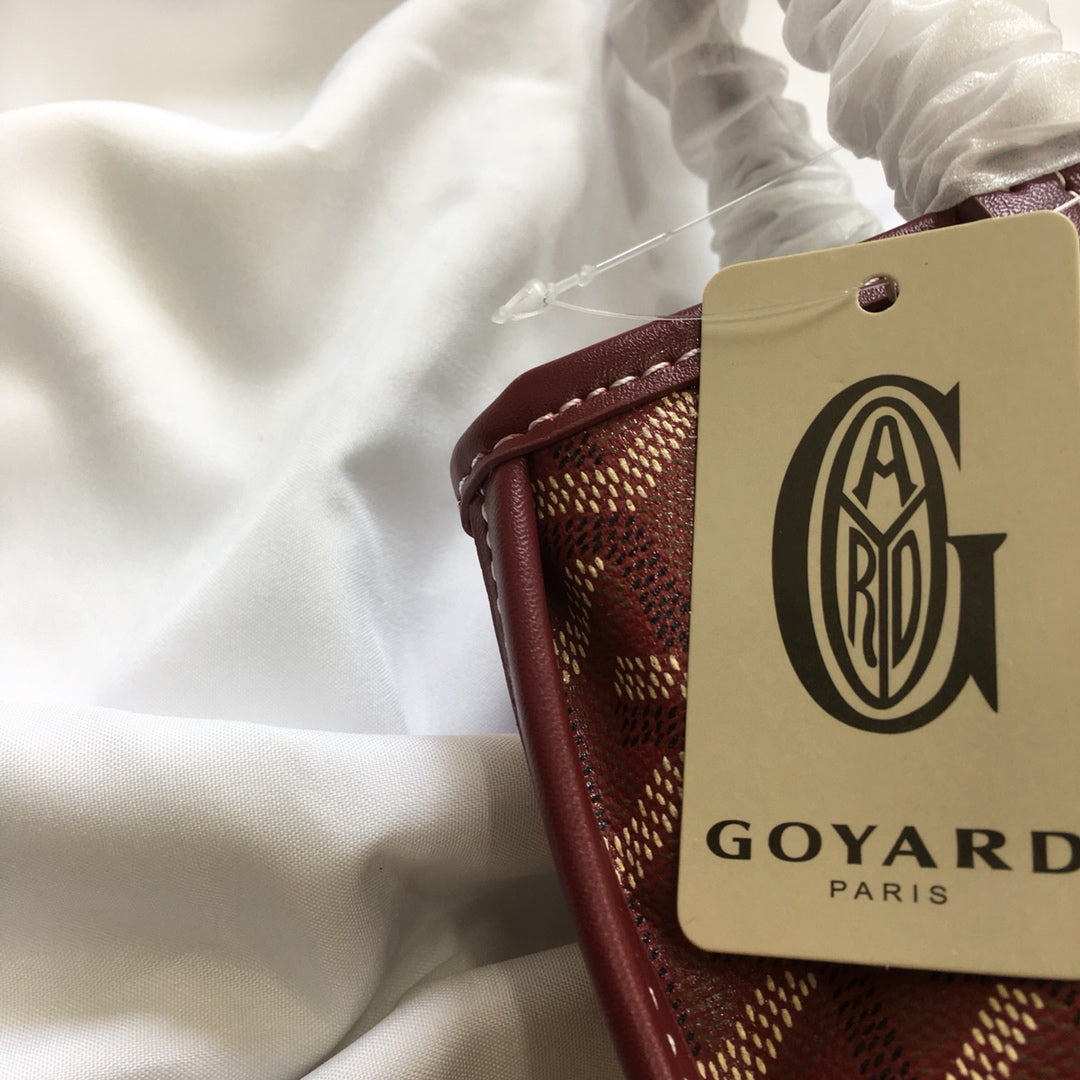 Goyard Anjou Mini Bag 20cm Burgundy Canvas