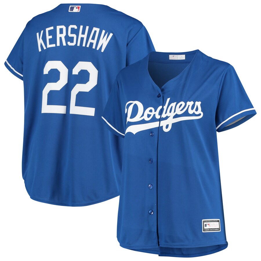 Clayton Kershaw Los Angeles Dodgers Women's Plus Size Player Jersey Royal