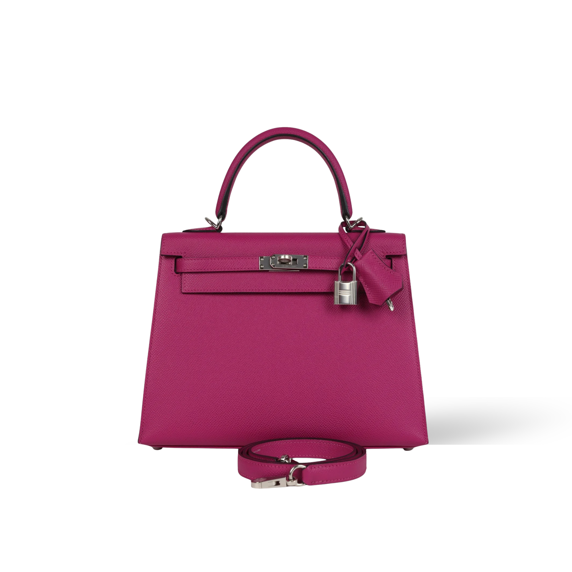 Hermes Kelly 25 Bag In Rose Pourpre Epsom Leather For Women 25cm/10in
