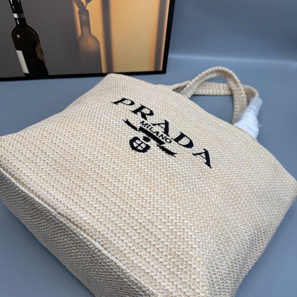 Prada Raffia Tote Bag Natural 32cm 1BG392 2C2T F0018 V OOL