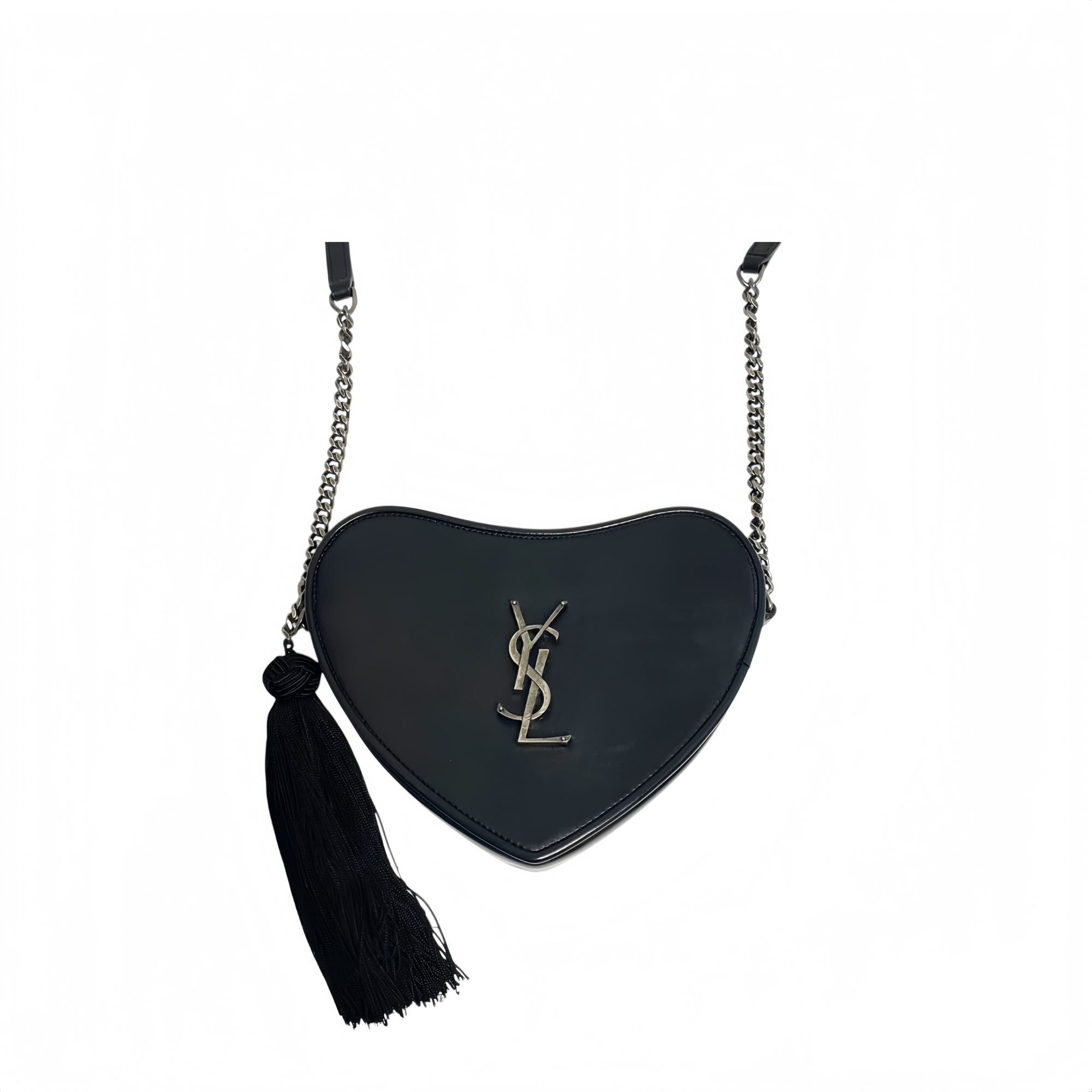 Saint Laurent Heart Bag In Smooth Leather Black