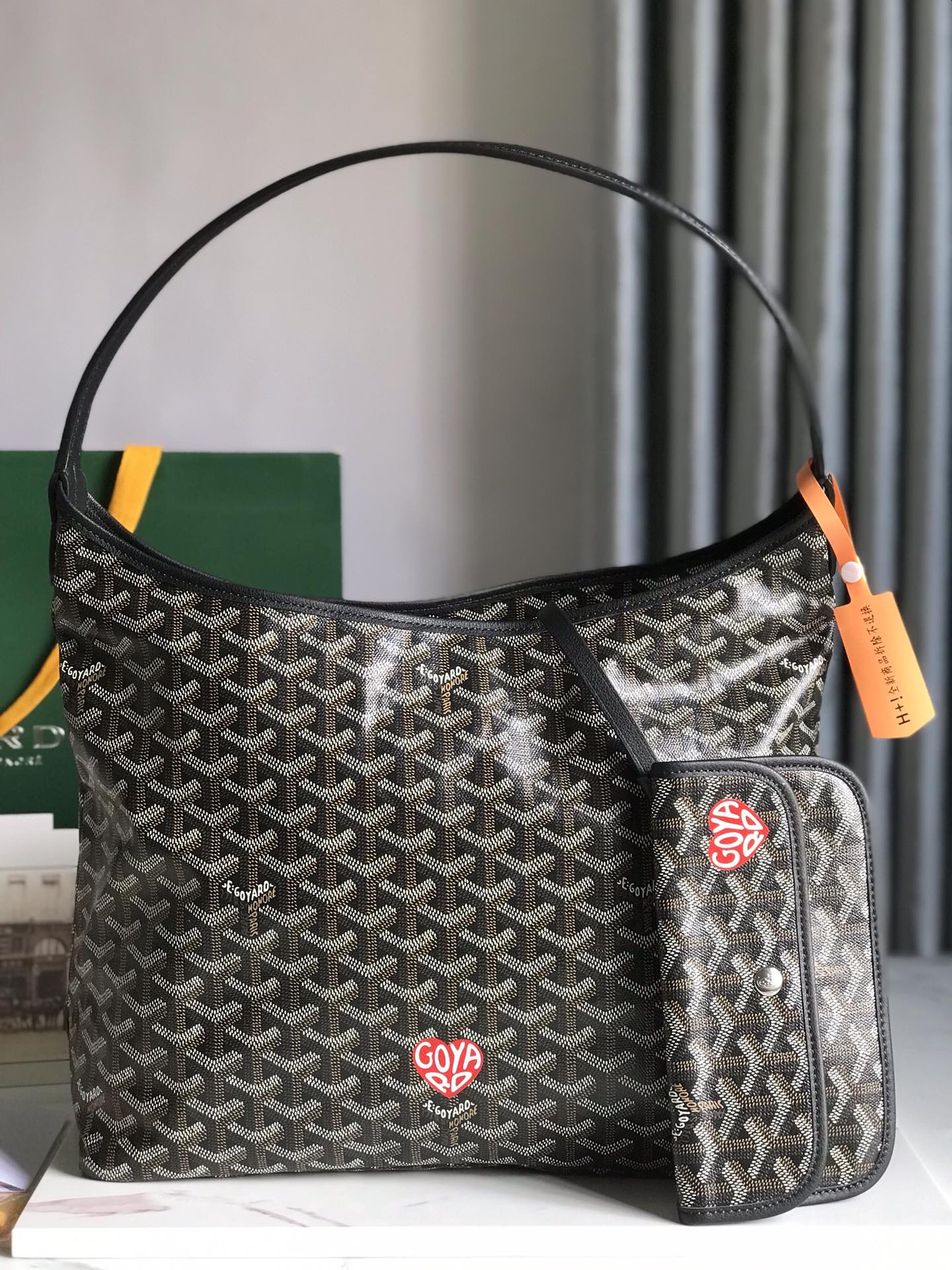 Goyard Hobo Boheme 42Cm Black Canvas