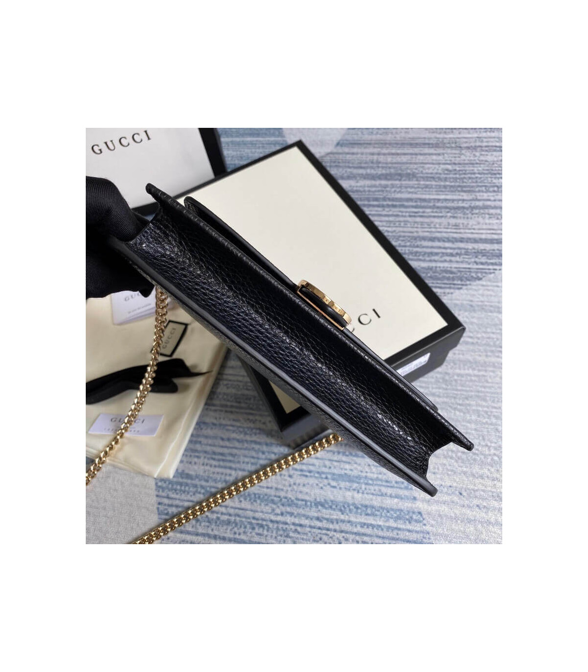 Gucci GG Interlocking Wallet On Chain Black